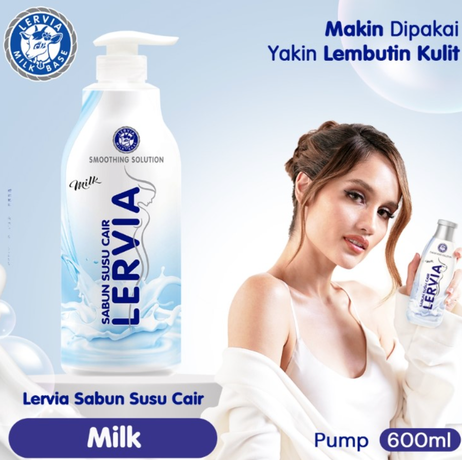 Lebih Besar, Lebih Praktis. Lervia Sabun Susu Kemasan Pump 600 ML Kini Sudah Tersedia!